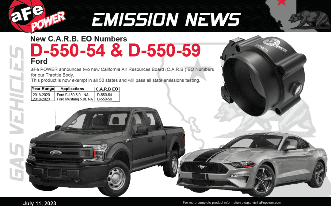 New CARB EO: D-550-54 & D-550-59