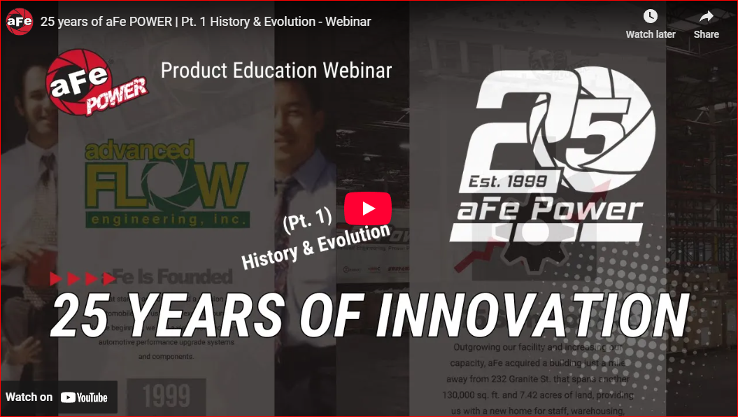 Webinar: 25 years of aFe POWER | Pt. 1 History & Evolution